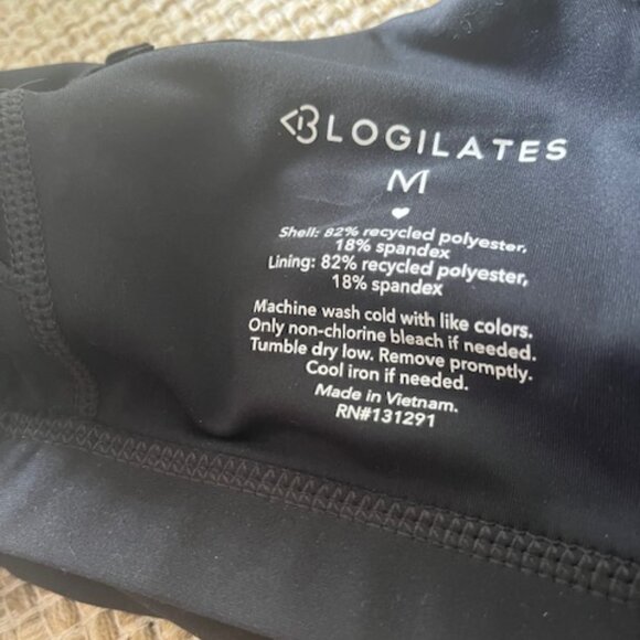 Logilates Crisscross Bra Black Size Medium Stretch, Thick Non-lined pullover - Picture 2 of 6